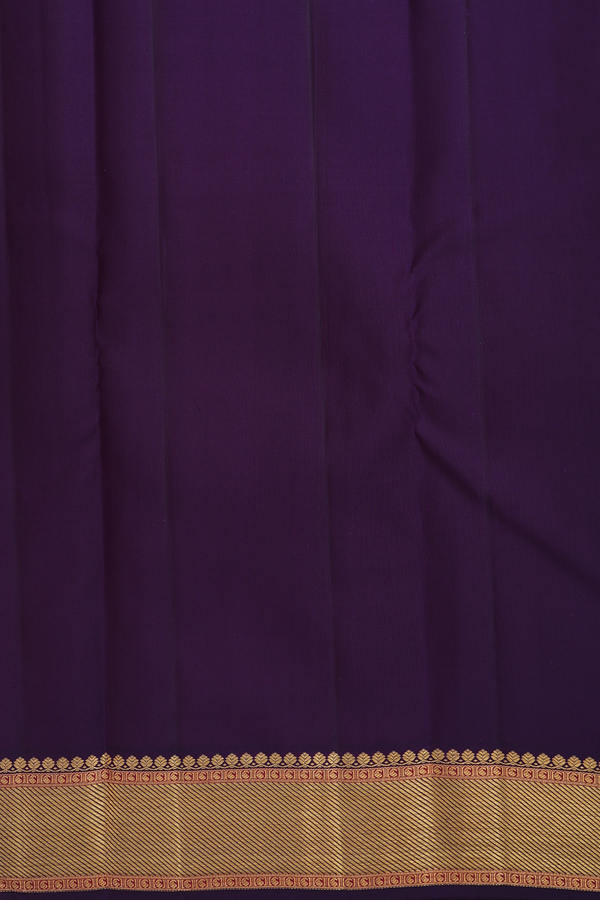 Kanchipuram Silk Saree In Dusty Purple With Zari Buttas