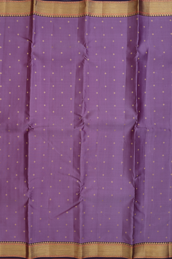 Kanchipuram Silk Saree In Dusty Purple With Zari Buttas