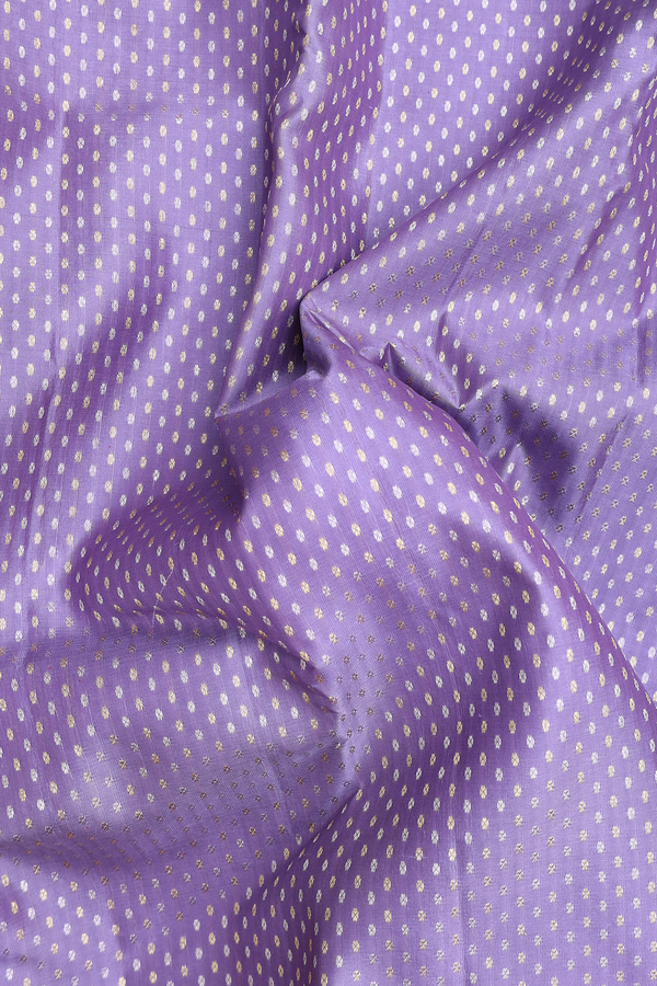 Kanchipuram Silk Saree In Dusty Purple With Zari Buttas
