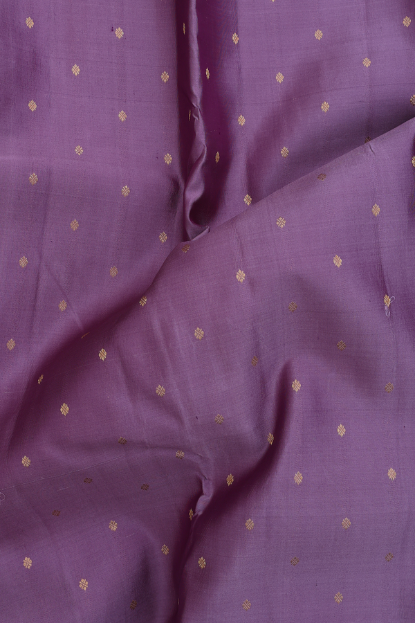 Kanchipuram Silk Saree In Dusty Purple With Zari Buttas
