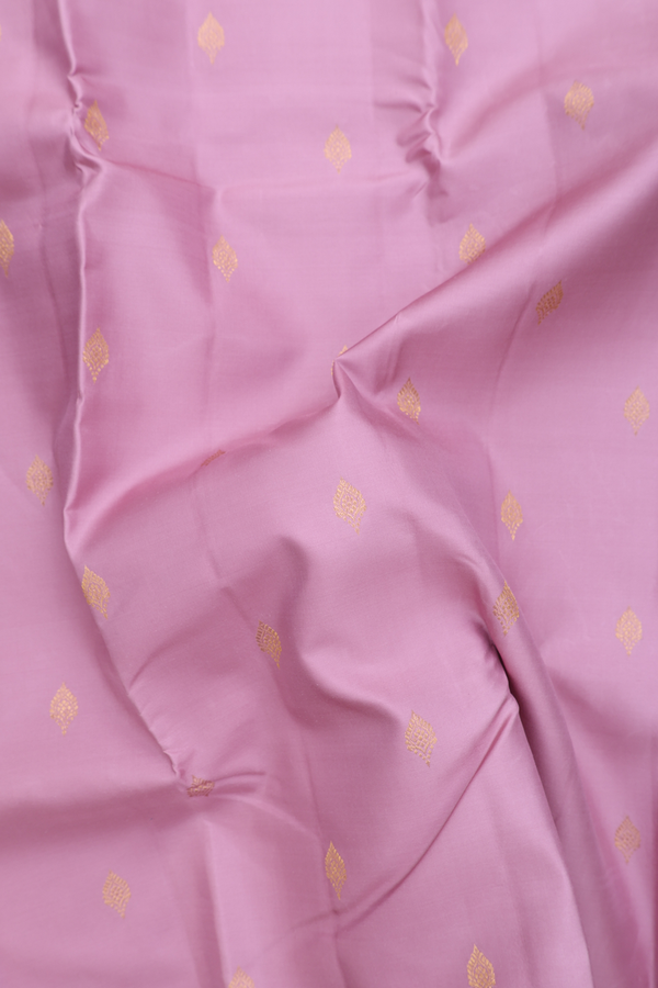 Kanchipuram Silk Saree In Dusty Purple With Zari Buttas