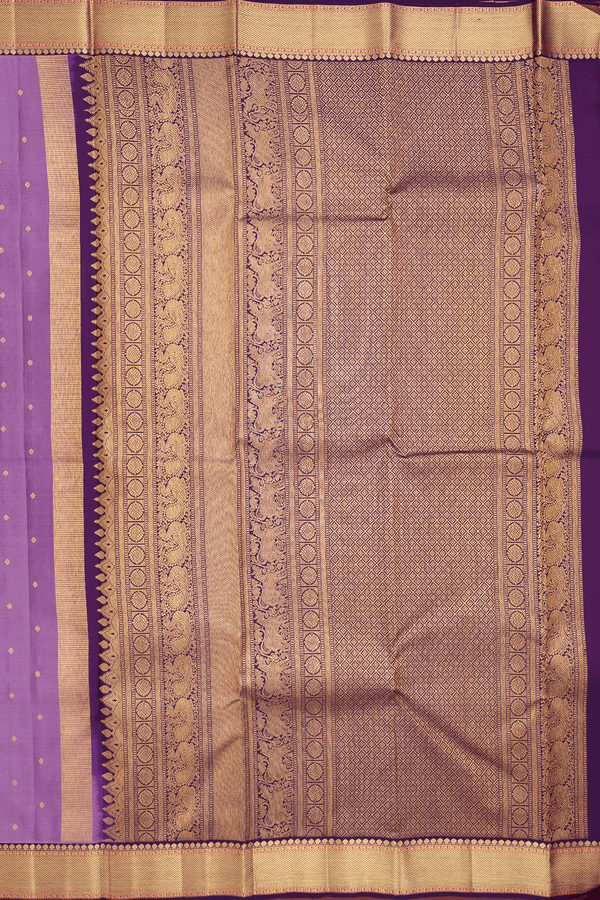Kanchipuram Silk Saree In Dusty Purple With Zari Buttis