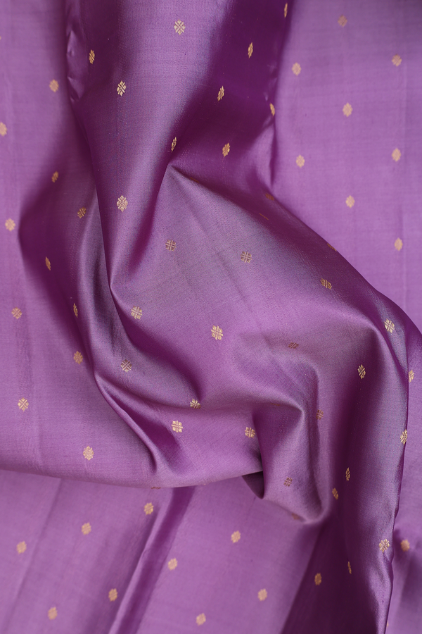Kanchipuram Silk Saree In Dusty Purple With Zari Buttis