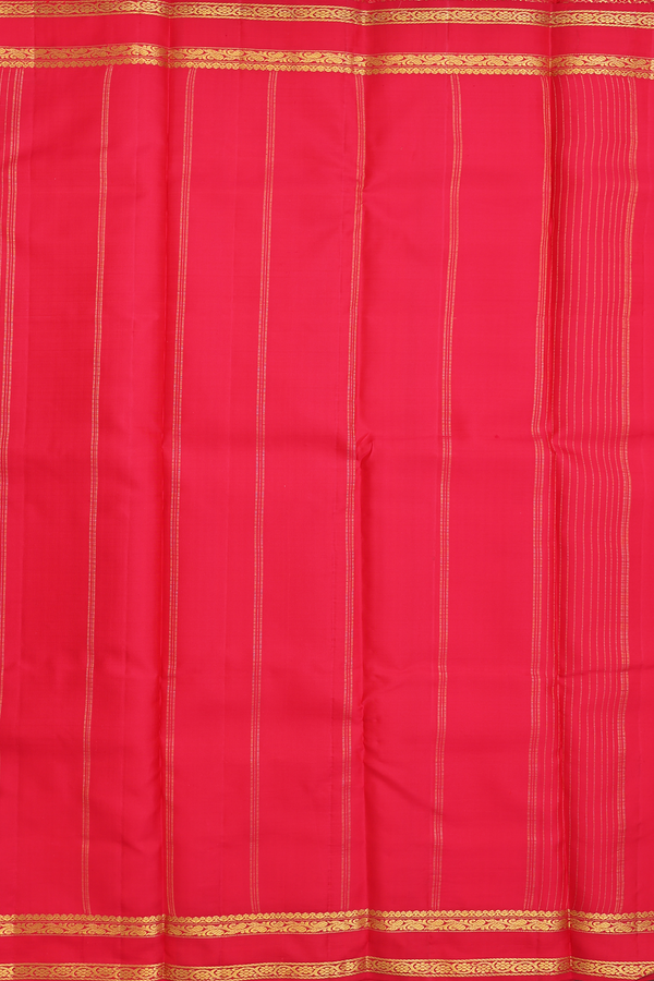 Kanchipuram Silk Saree In Dusty Red With Stripes Design