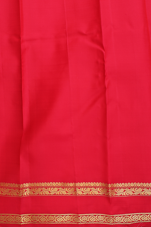 Kanchipuram Silk Saree In Dusty Red With Stripes Design