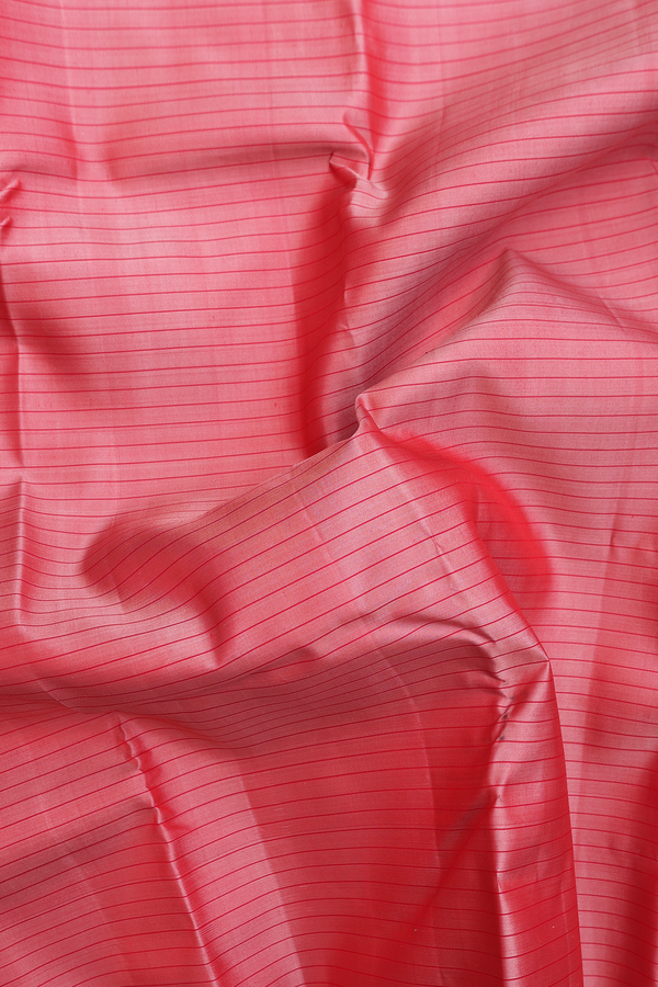 Kanchipuram Silk Saree In Dusty Red With Stripes Design