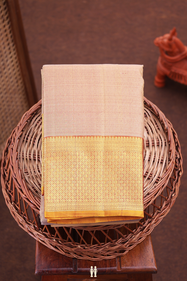 Kanchipuram Silk Saree In Dusty Rose With Brocade Design