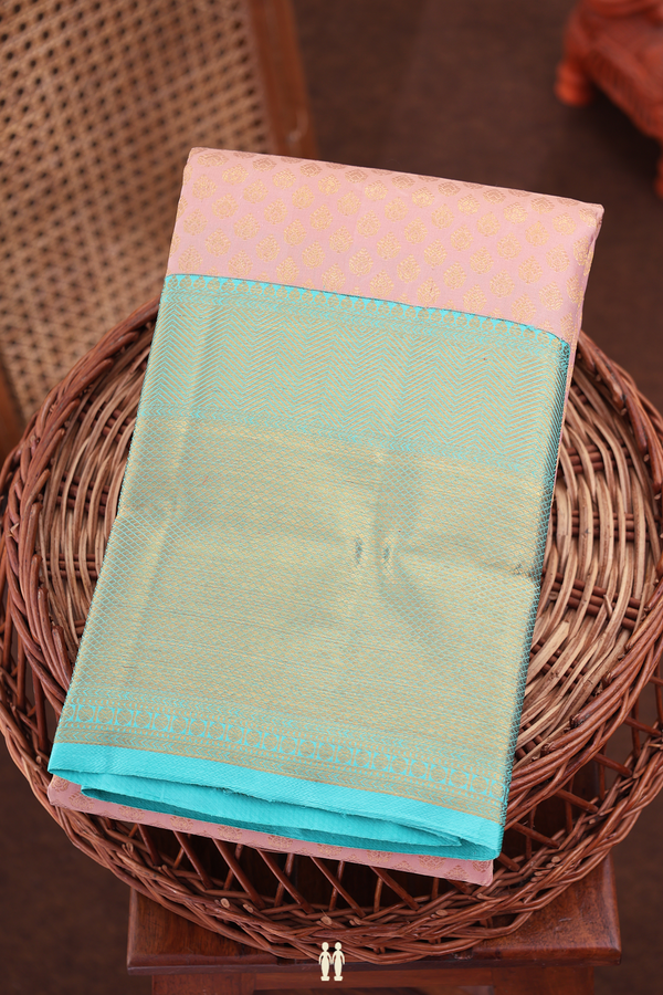 Kanchipuram Silk Saree In Dusty Rose With Brocade Design