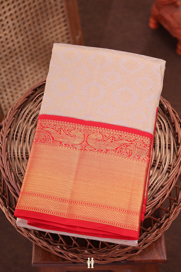 Kanchipuram Silk Saree In Dusty Rose With Brocade Design