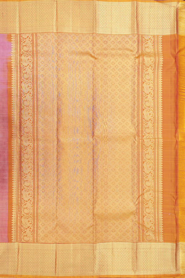 Kanchipuram Silk Saree In Dusty Rose With Brocade Design