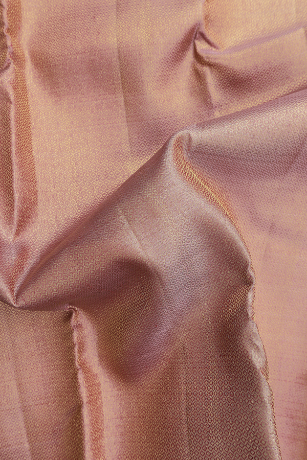 Kanchipuram Silk Saree In Dusty Rose With Brocade Design