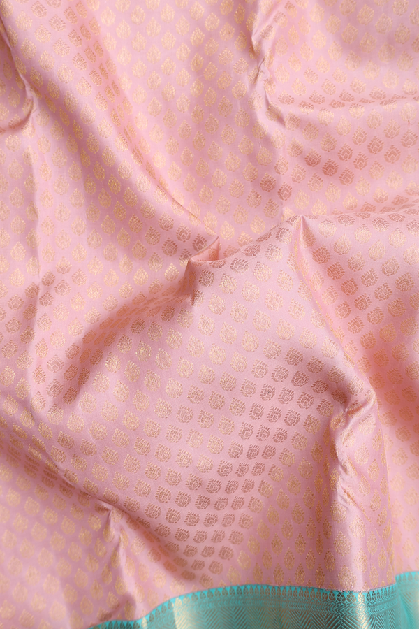 Kanchipuram Silk Saree In Dusty Rose With Brocade Design