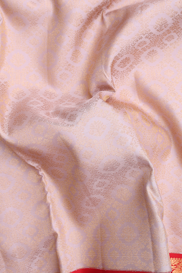 Kanchipuram Silk Saree In Dusty Rose With Brocade Design