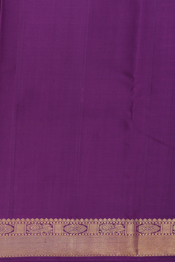Kanchipuram Silk Saree In Dusty Teal With Peacock Buttas