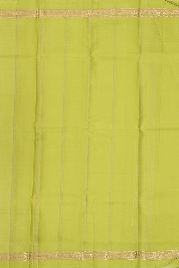 Kanchipuram Silk Saree In Cream Color With Checks Design