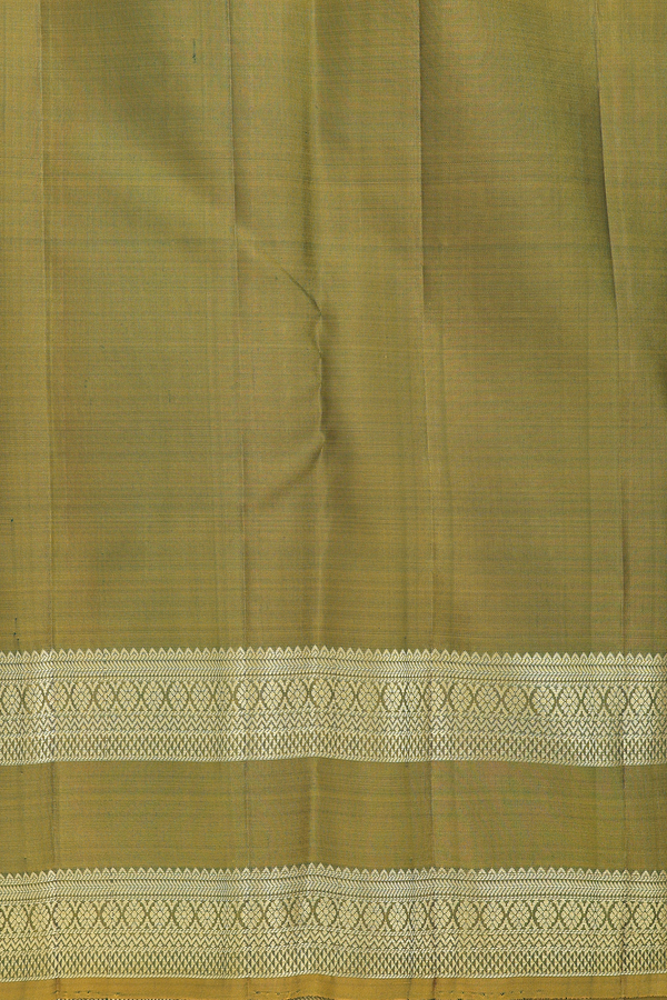 Kanchipuram Silk Saree In Emerald Green With Checks Design