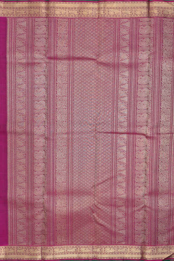 Kanchipuram Silk Saree In Emerald Green With Jacquard Pattern