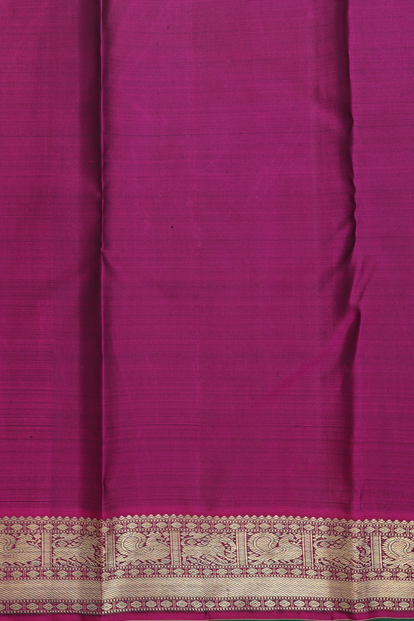 Kanchipuram Silk Saree In Emerald Green With Jacquard Pattern