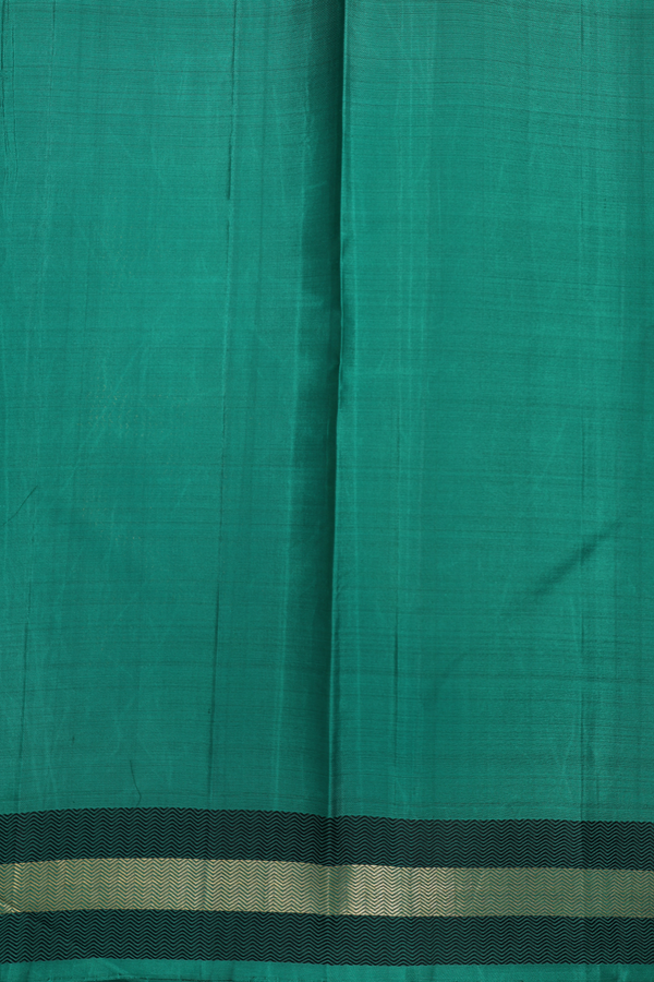 Kanchipuram Silk Saree In Emerald Green With Parrot Motifs