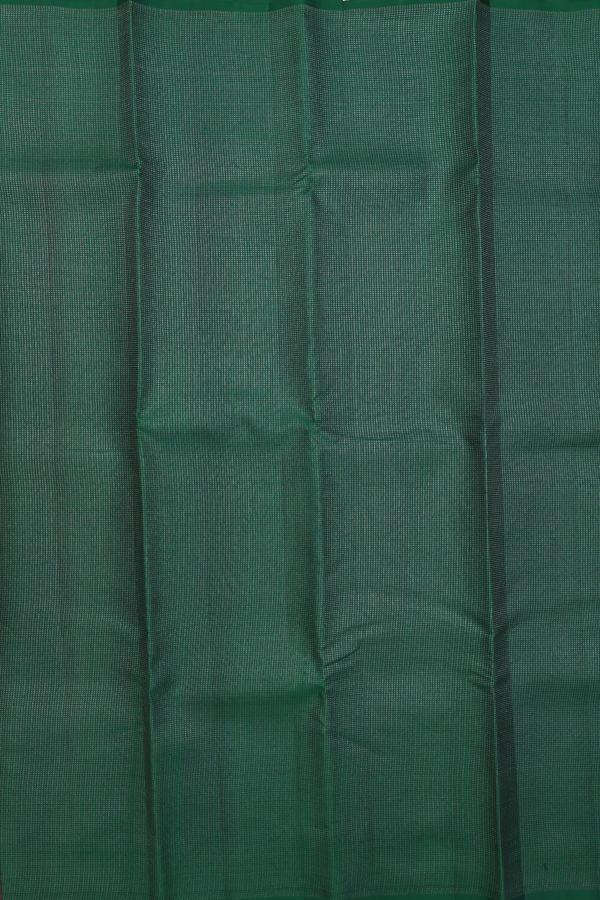 Kanchipuram Silk Saree In Emerald Green With Stripes Design