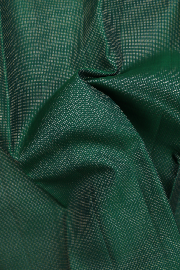 Kanchipuram Silk Saree In Emerald Green With Stripes Design