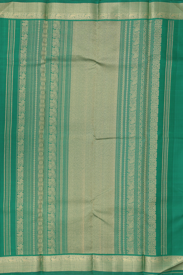 Kanchipuram Silk Saree In Emerald Green With Zari Border