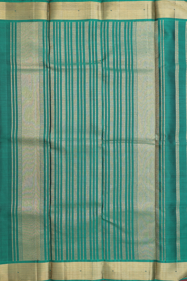 Kanchipuram Silk Saree In Emerald Green With Zari Border