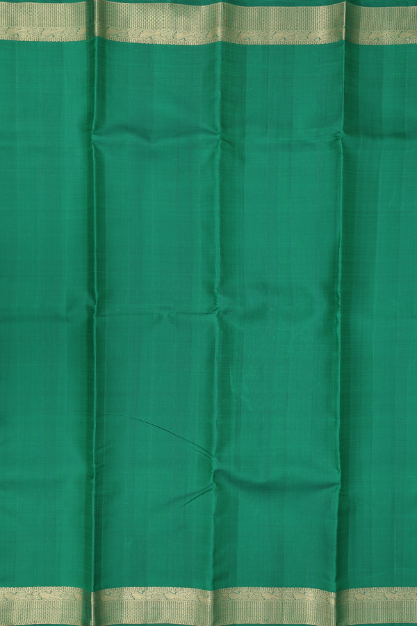 Kanchipuram Silk Saree In Emerald Green With Zari Border