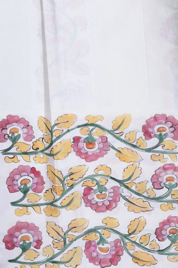 Kanchipuram Silk Saree In Emerald Green With Zari Buttas