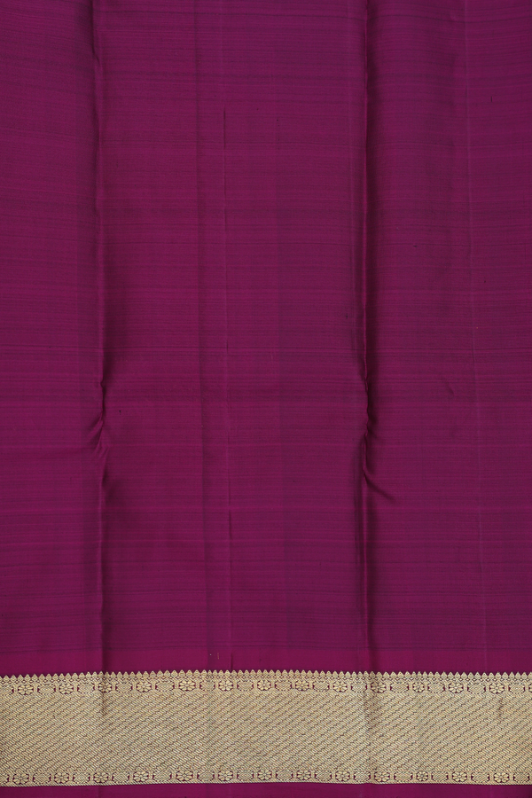 Kanchipuram Silk Saree In Fern Green With Stripes Design