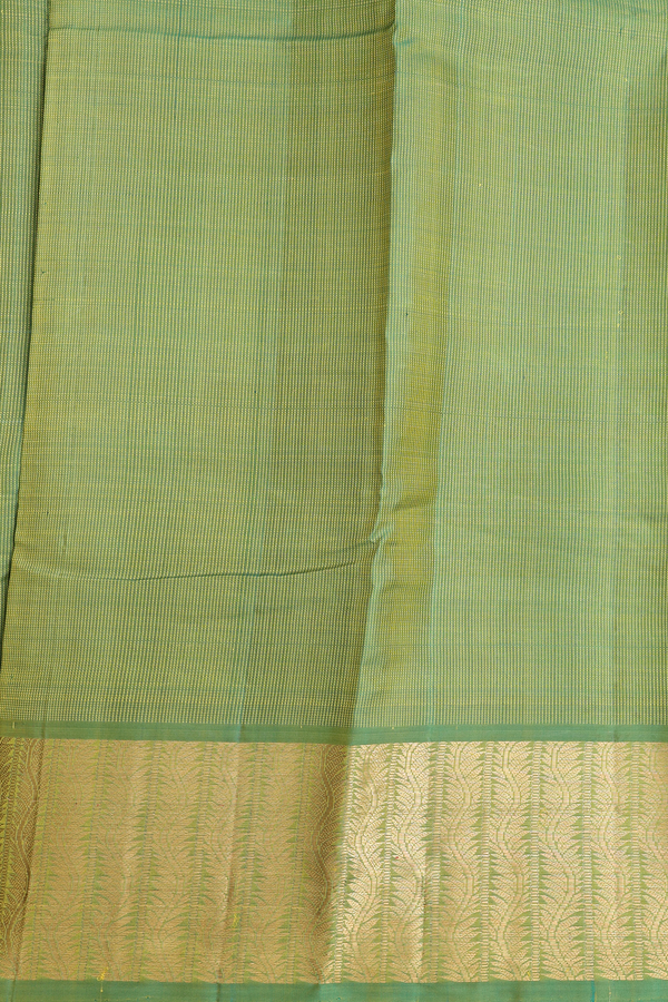 Kanchipuram Silk Saree In Parrot Green With Zari Border