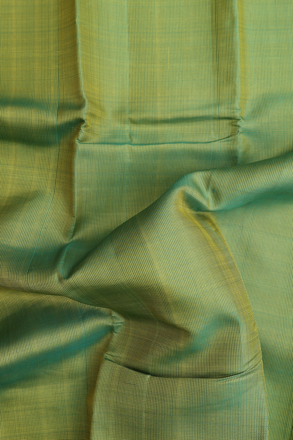 Kanchipuram Silk Saree In Parrot Green With Zari Border