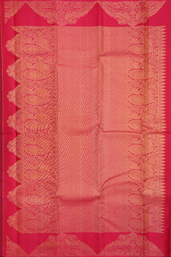 Kanchipuram Silk Saree In Fern Green With Zari Buttas