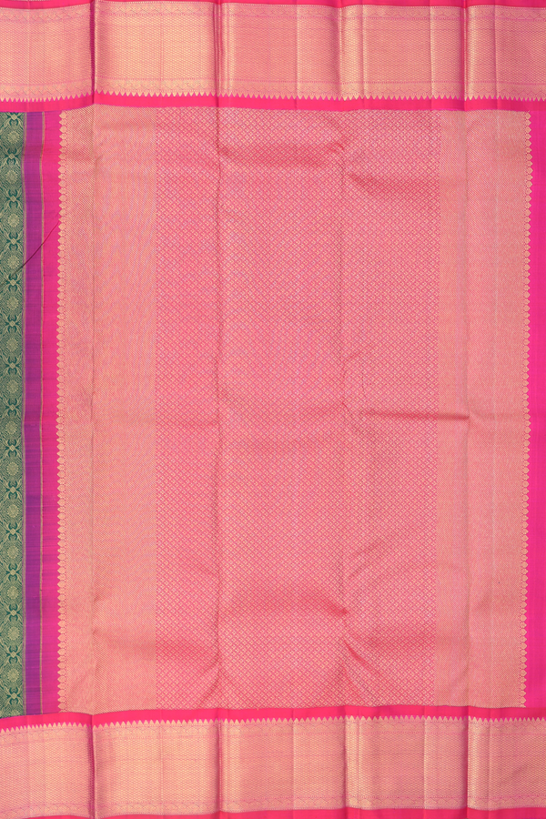 Kanchipuram Silk Saree In Forest Green With Brocade Design