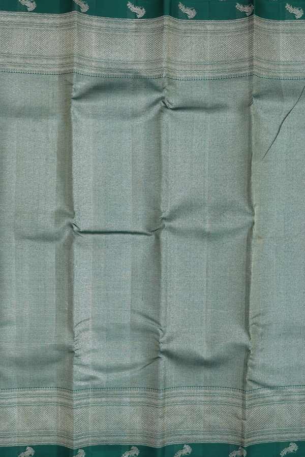 Kanchipuram Silk Saree In Forest Green With Brocade Design