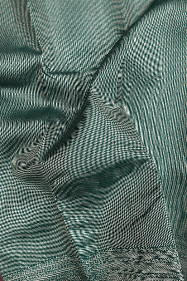 Kanchipuram Silk Saree In Forest Green With Brocade Design