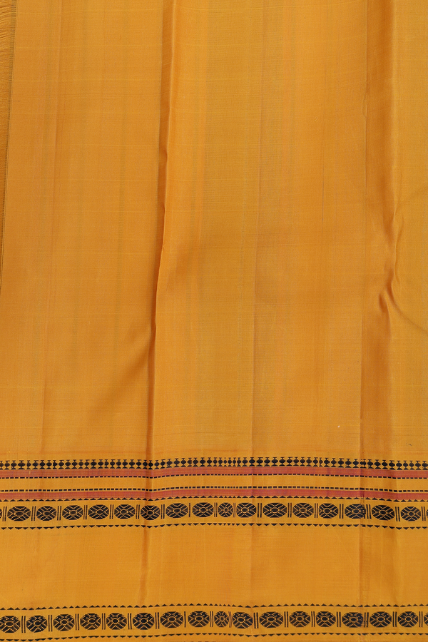 Kanchipuram Silk Saree In Forest Green With Checks Design