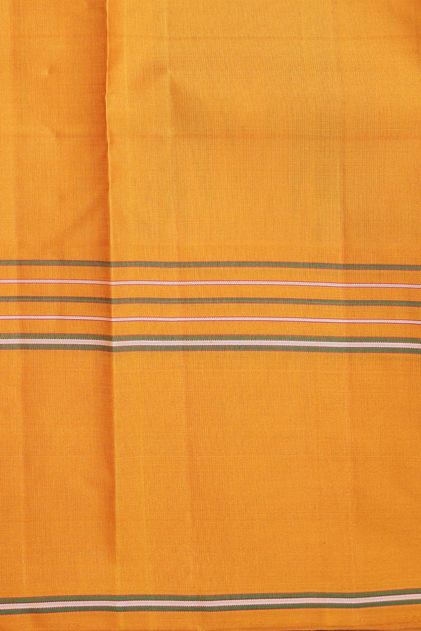 Kanchipuram Silk Saree In Forest Green With Checks Design