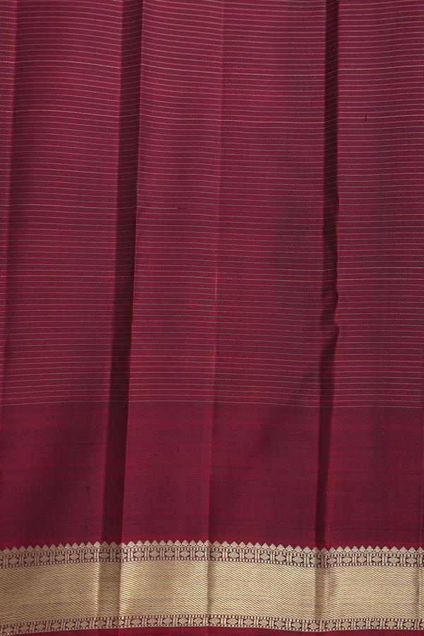 Kanchipuram Silk Saree In Forest Green With Checks Design