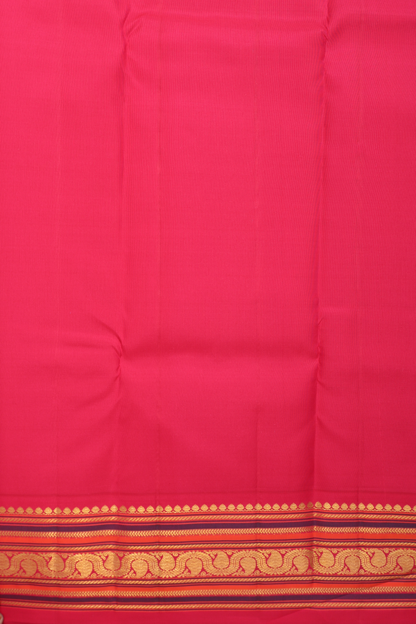 Kanchipuram Silk Saree In Forest Green With Floral Buttas