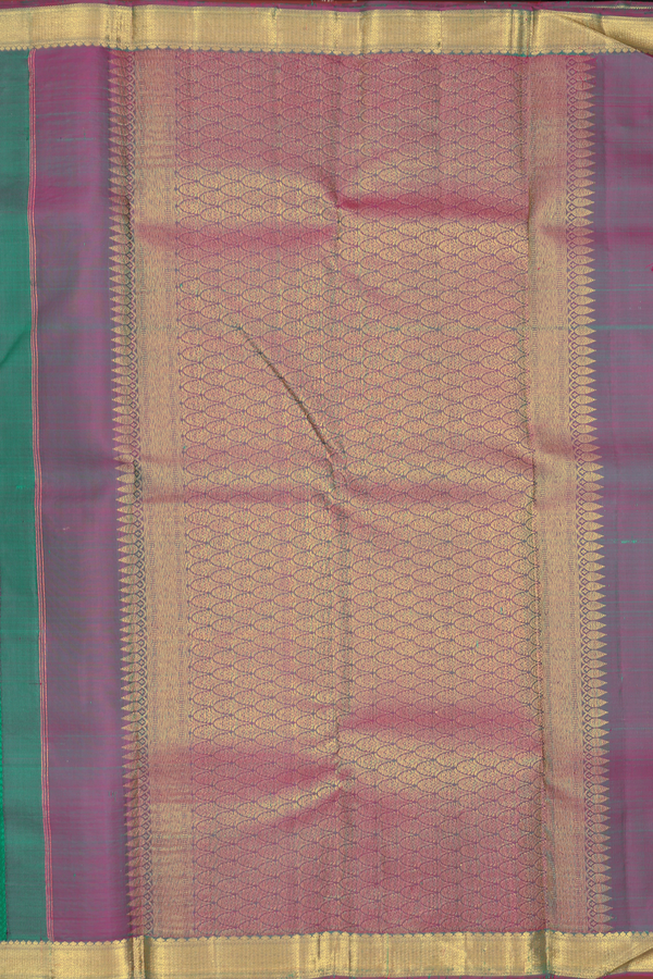 Kanchipuram Silk Saree In Forest Green With Jacquard Pattern