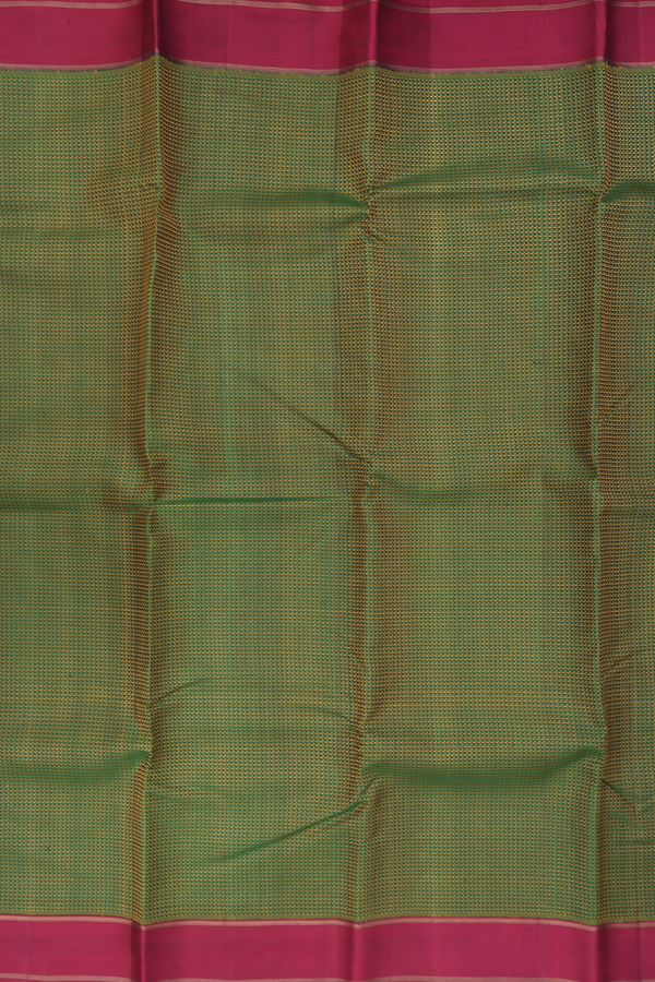 Kanchipuram Silk Saree In Forest Green With Jacquard Pattern