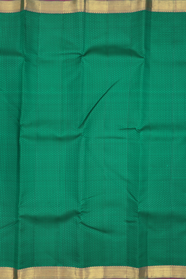 Kanchipuram Silk Saree In Forest Green With Jacquard Pattern