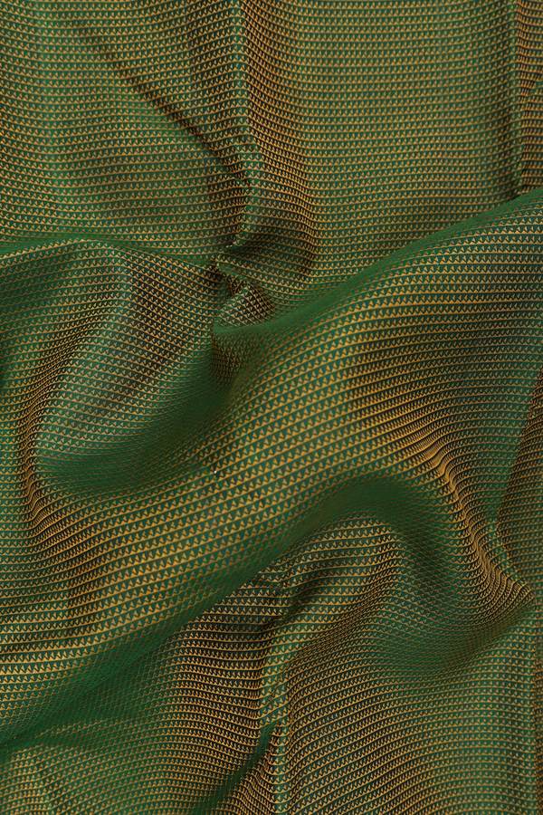 Kanchipuram Silk Saree In Forest Green With Jacquard Pattern