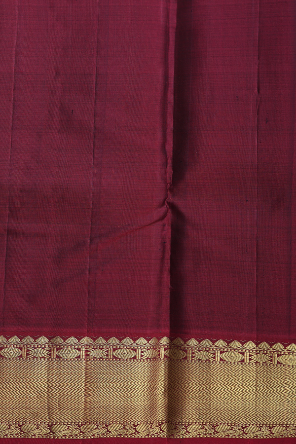 Kanchipuram Silk Saree In Forest Green With Peacock Buttas