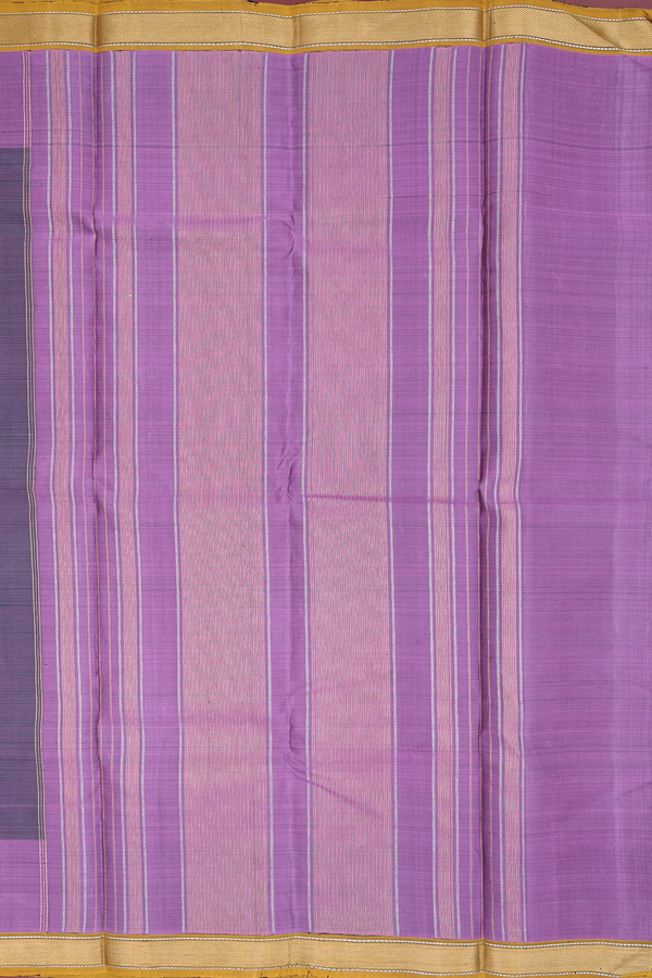 Kanchipuram Silk Saree In Forest Green With Stripes Design