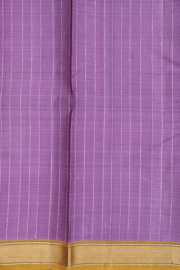 Kanchipuram Silk Saree In Forest Green With Stripes Design