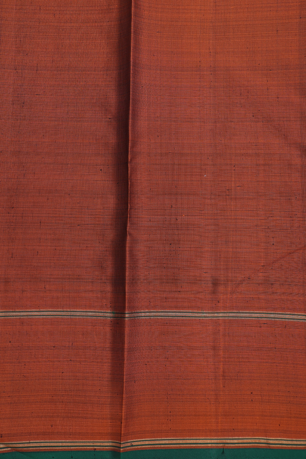 Kanchipuram Silk Saree In Forest Green With Temple Border