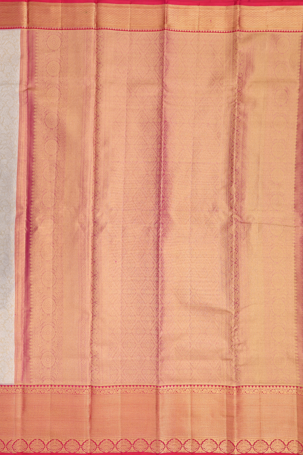 Kanchipuram Silk Saree In Gold Tissue With Floral Design