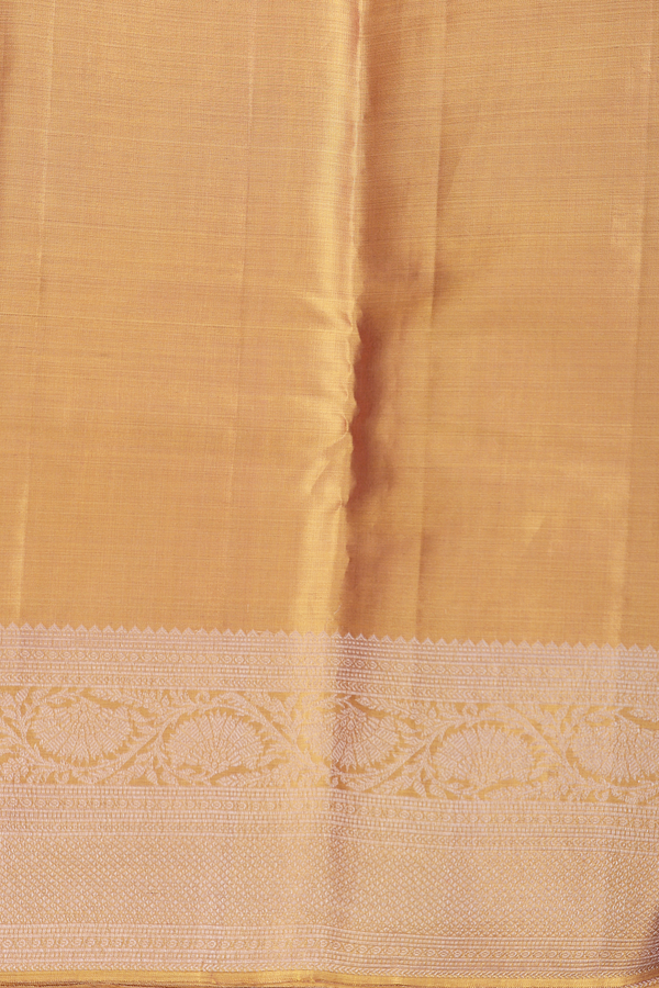 Kanchipuram Silk Saree In Gold Tissue With Floral Design
